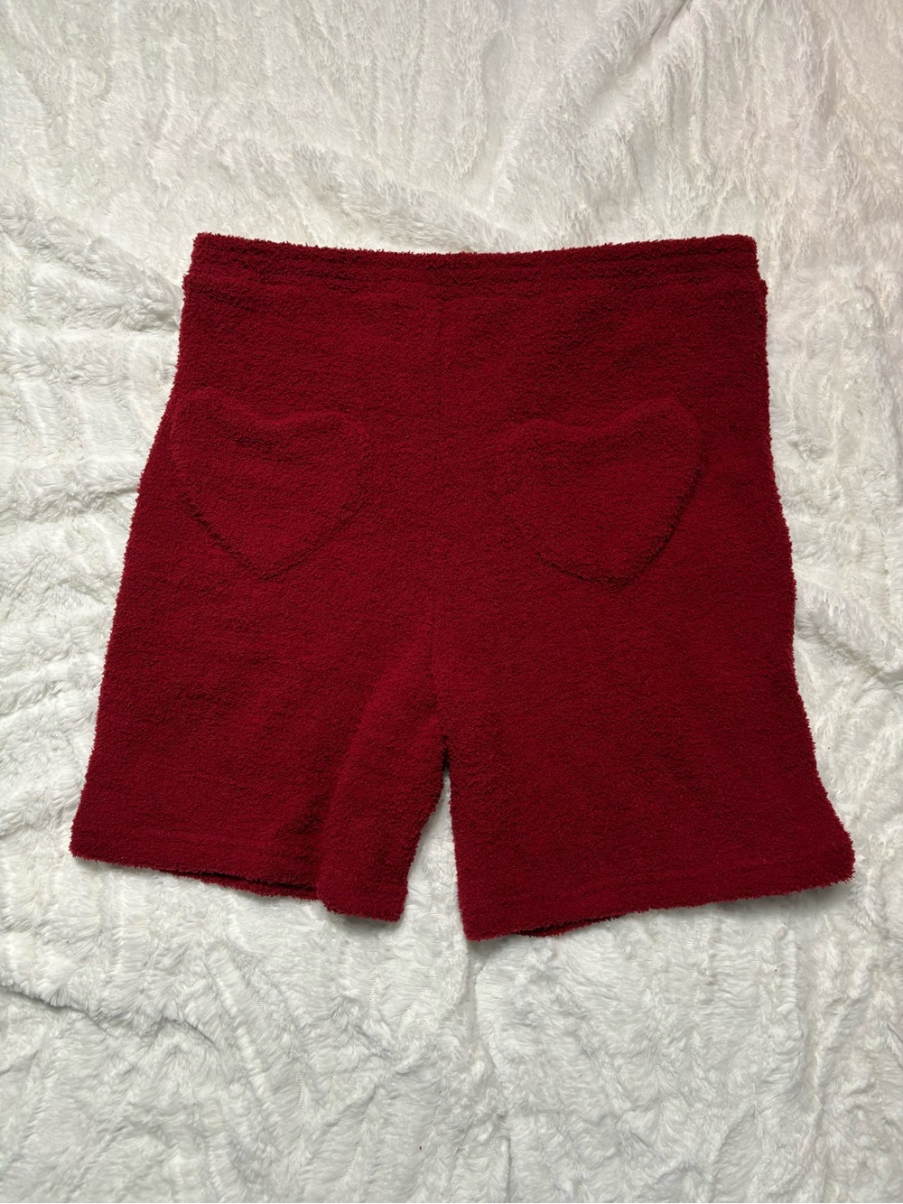New Yitty Pet Me High Waist Heart Pocket Red Fuzzy Shorts Size Medium NWT Lizzo